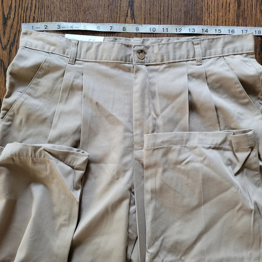 White Stag Tan Classic Twill Pleated Front Khaki Pants Size Women 16 Petite NEW - Picture 5 of 11